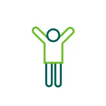 Icon of a child with their hands raised